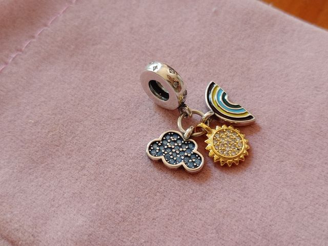 Charm Nube, Sol y Arcoiris de plata de ley