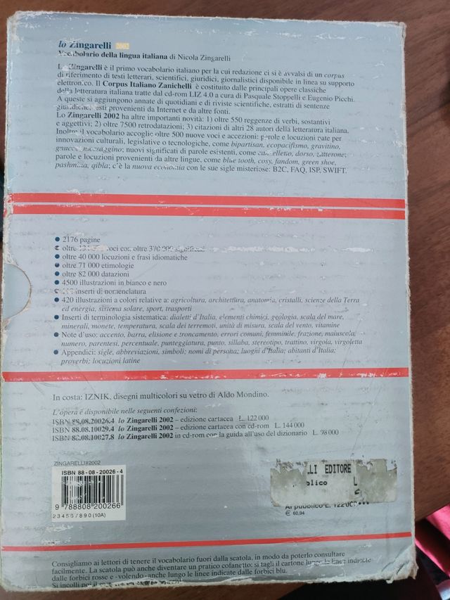 Vocabolario Zingarelli 2002
