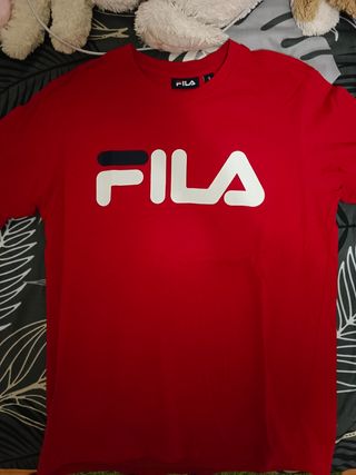 camiseta manga corta roja fila