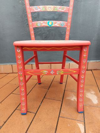 Sedia rossa - dipinta a mano - carretto siciliano