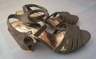 Sandalias tacón glitter 