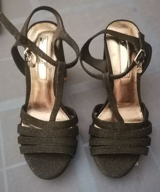 Sandalias tacón glitter 
