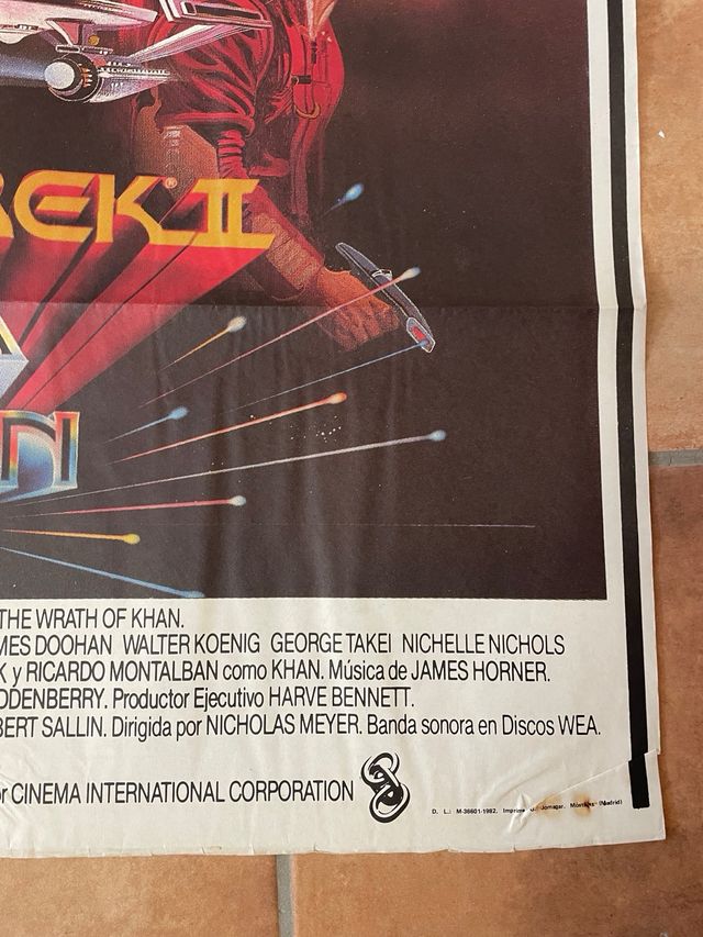 STAR TREK LA IRA DE KHAN POSTER ORIGINAL ESTRENO