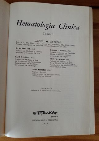 Hematología clínica (Wintrobe, 2 tomos)