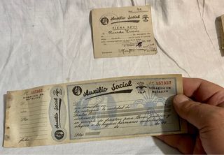 Guerra civil, Franco, Auxilio Social. Cupón y fich