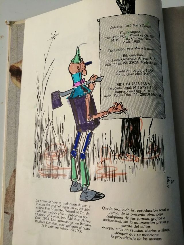 LIBRO "EL MARAVILLOSO MAGO DE OZ" 1983