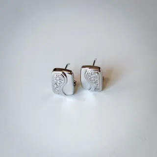 PENDIENTES DE ORO BLANCO 18K Y DIAMANTES