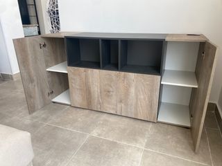 APARADOR SALÓN MODERNO GRIS OSCURO NUEVO