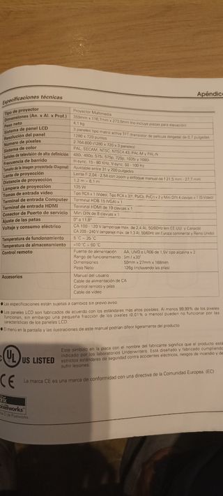 Proyector multimedia