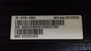 Despiece Acer Aspire E15 E5-573G, LP156WHB-TPA1