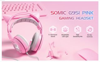 Cascos gaming con orejas de gato