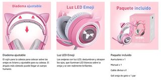 Cascos gaming con orejas de gato