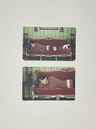 BTS photocard Tae V Be sofa set