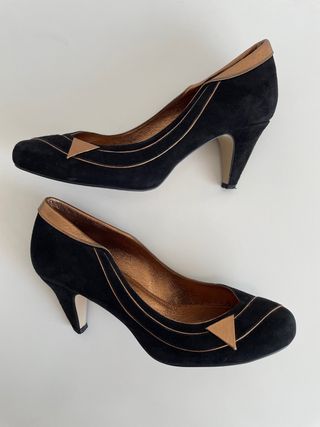 Zapatos de tacón ante negro. Diesel