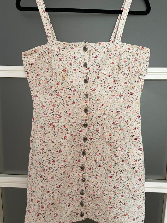 Vestido tipo pichi flores blanco