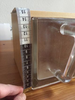 Caja de madera con 5 verteros de cristal