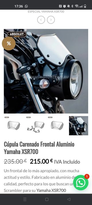 Cúpula original Yamaha xsr700