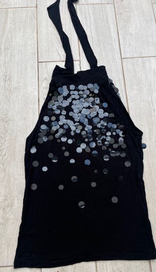 Top negro lentejuelas Zara talla m