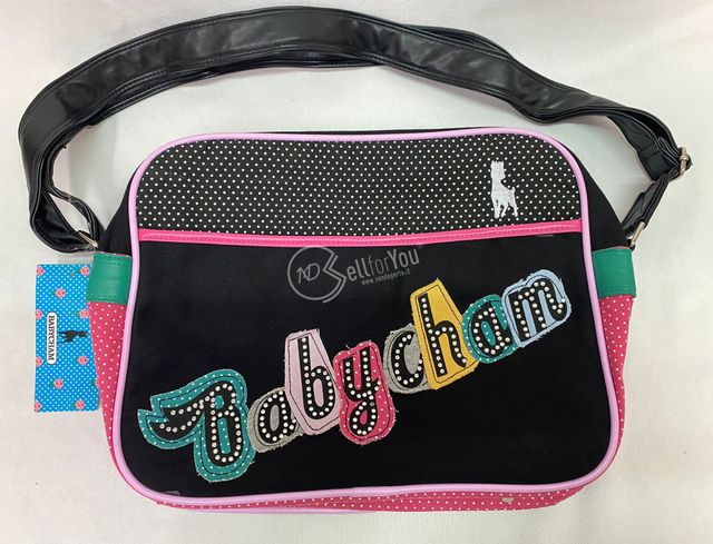 Borsa tracolla Baby Cham nera e rosa