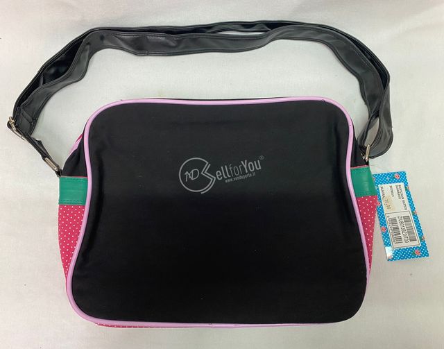 Borsa tracolla Baby Cham nera e rosa