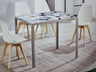 MESA COCINA CON 4 SILLAS MOD FLORES