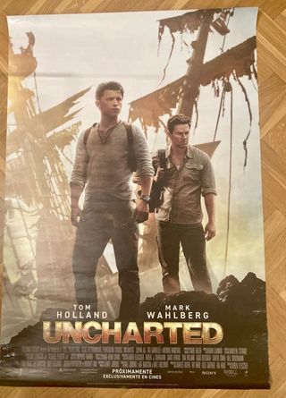 Poster Cine Uncharted. Tom Holland