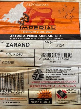 Alfombra grande de pura lana virgen