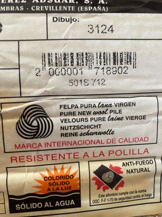 Alfombra grande de pura lana virgen