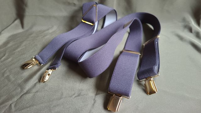 Bretelle elastiche vintage color grigio scuro