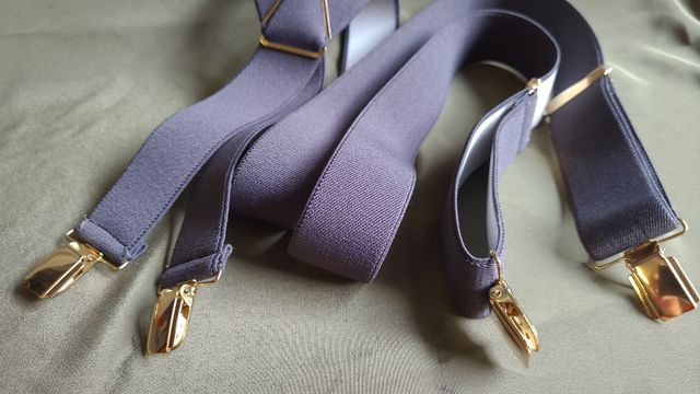 Bretelle elastiche vintage color grigio scuro