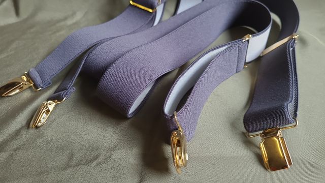 Bretelle elastiche vintage color grigio scuro