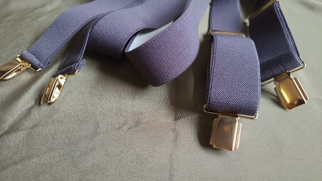 Bretelle elastiche vintage color grigio scuro