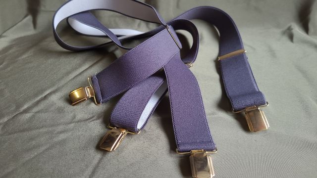 Bretelle elastiche vintage color grigio scuro