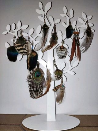 Pendientes de plumas 
