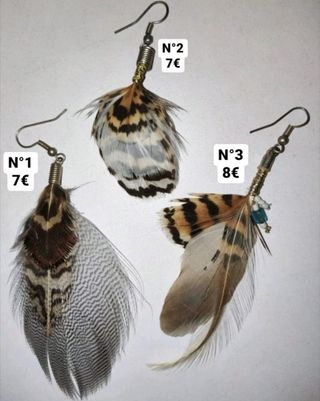 Pendientes de plumas 