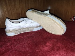 Zapatillas piel blancas esparto