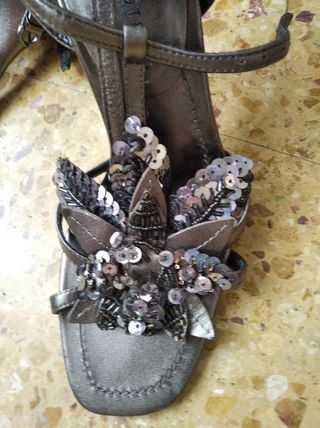 5 € sandalias plateadas como nuevas lo
