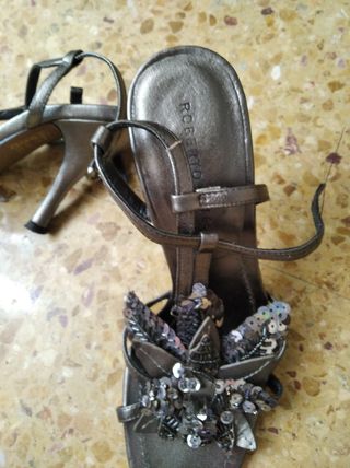 5 € sandalias plateadas como nuevas lo