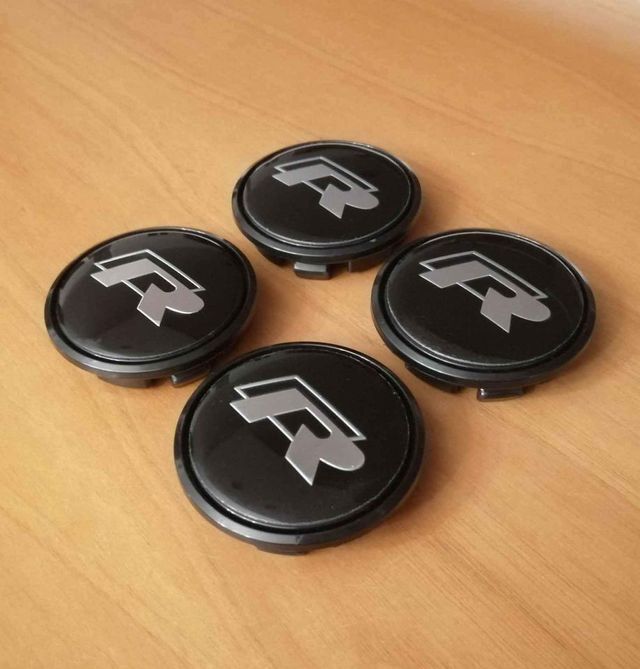 4 tappi coprimozzo per Volkswagen R da 65mm