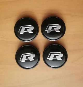 4 tappi coprimozzo per Volkswagen R da 65mm
