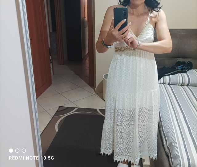 vestito lungo in pizzo taglia unica 