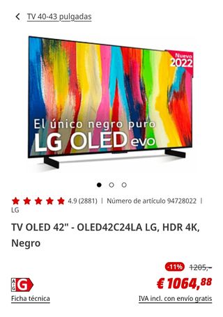 Smart TV LG OLED42C24LA