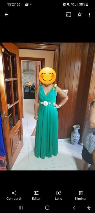 Vestido fiesta largo verde