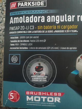 radial de batería parkside 20voltios