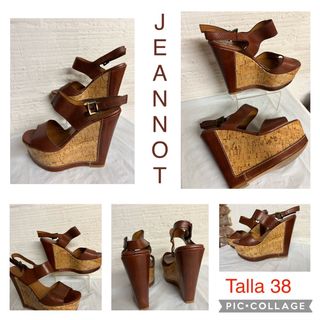 SANDALIAS PLATAFORMA JEANNOT T. 38 piel