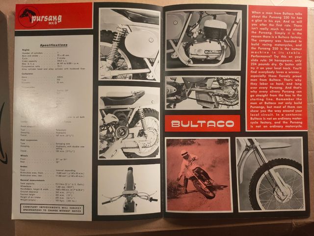 catalogo con fotos originales bultaco pursang mk3