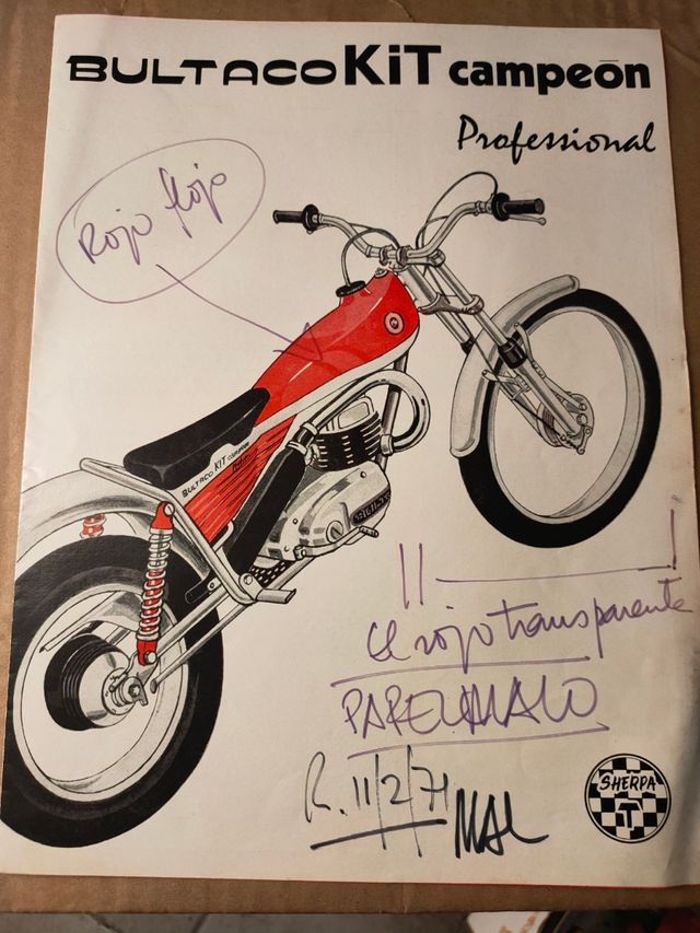 catalogo y plantillas bultaco kit campeón sherpa t