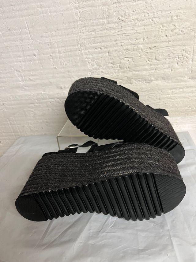 Sandalias PLATAFORMA ESPARTO NEGRO T.38 nuevas