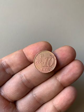 Moneda muy rara 10 céntimos de euro de Cervantes