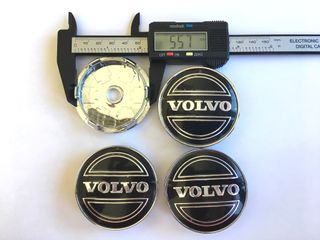 4 Centros de rueda VOLVO logo plata 60mm
